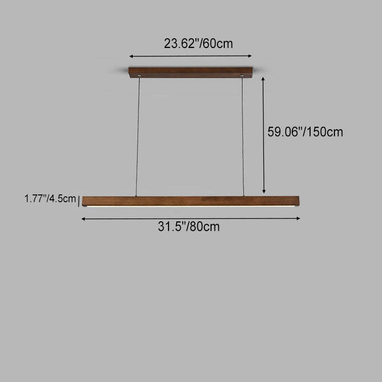 Nordic Rubber Wood Acrylic LED Island Chandelier