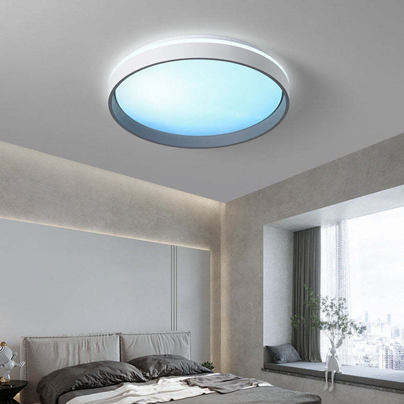 Minimalist Blue Sky Round LED Flush Mount Light