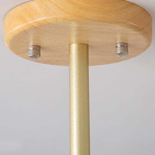 Nordic Vintage Wooden Glass Dome Chandelier
