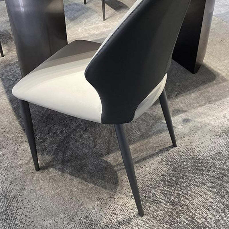 Contemporary Microfiber Leather Steel Dining Chair