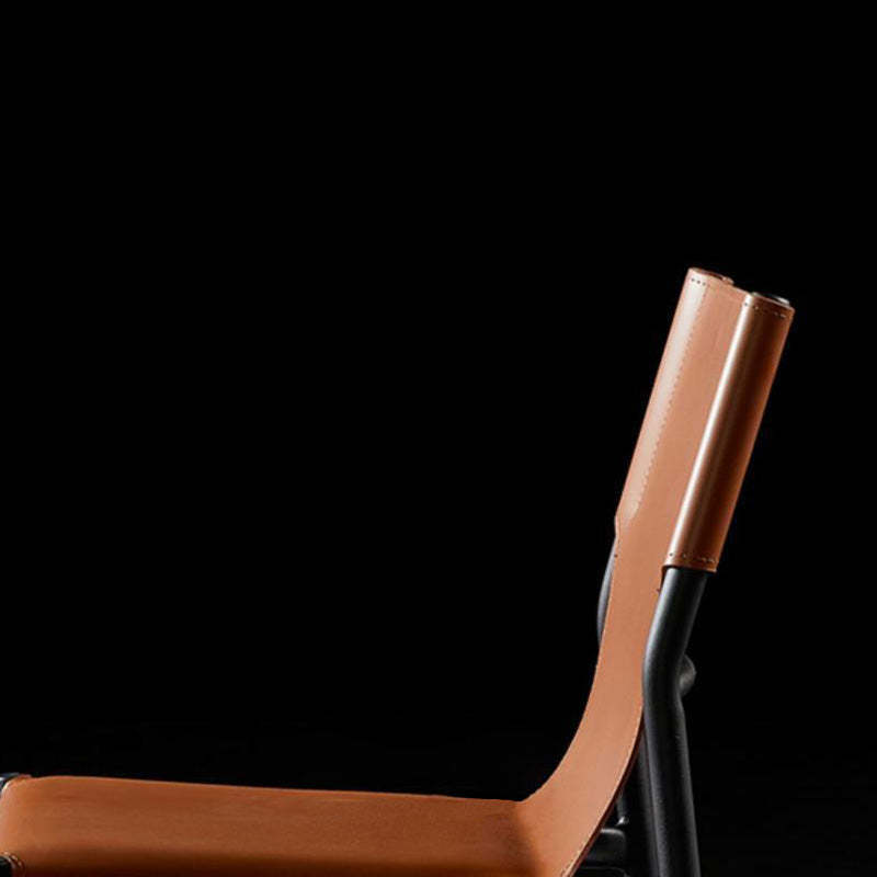 Nordic Leather Steel Stackable Dining Chair