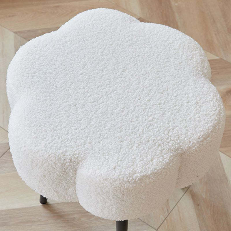 Minimalist Cloud Lambswool Steel Vanity Stool