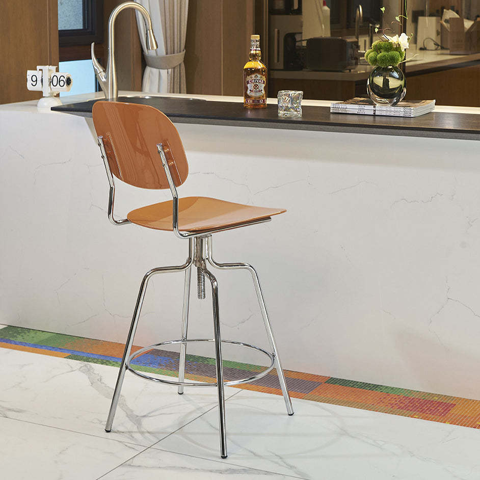 Scandinavian Plastic Metal Bar Stool
