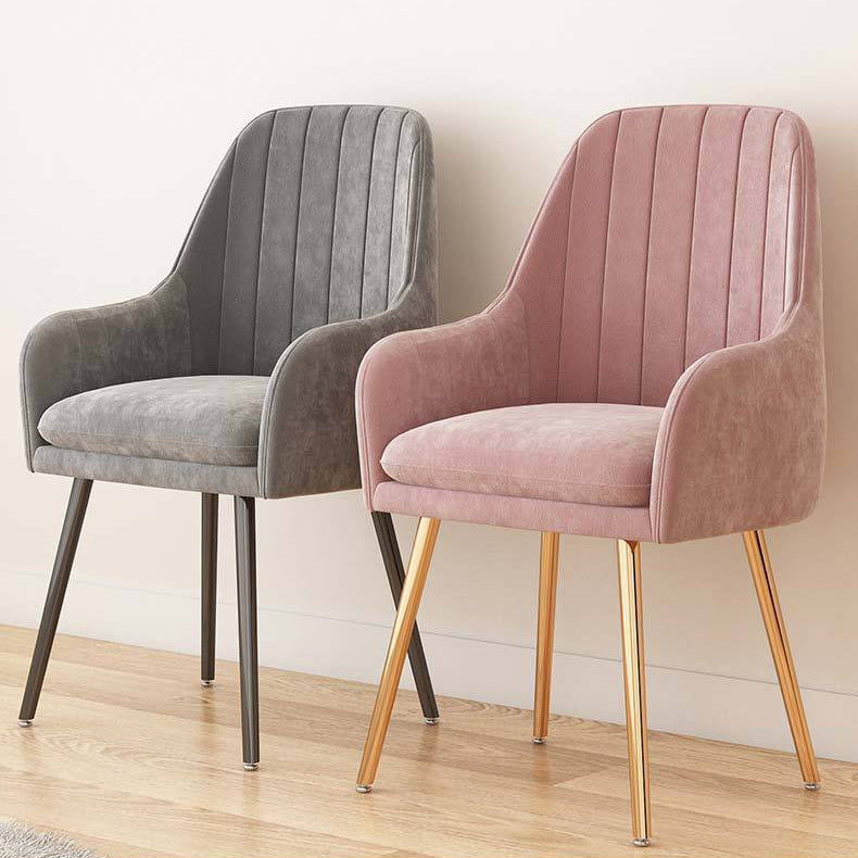 Scandinavian Velvet Leather Metal Vanity Stool