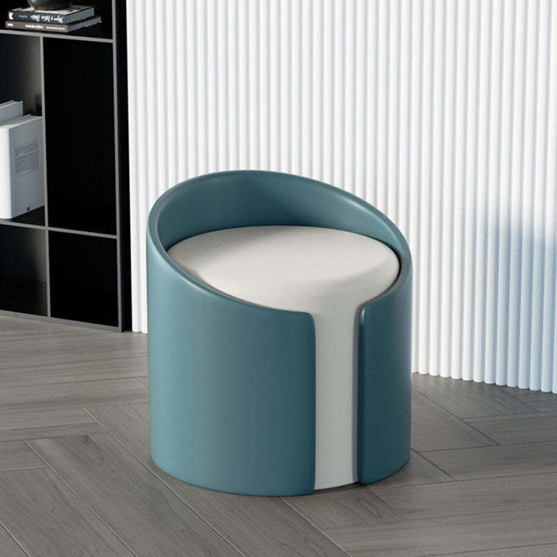 Minimalist Leather Wood Cylinder Footstool