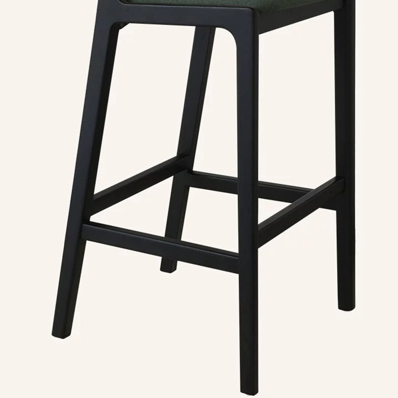 French Fabric Wood Bar Stool