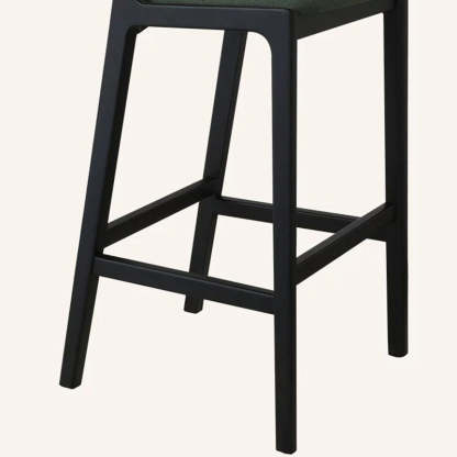 French Fabric Wood Bar Stool