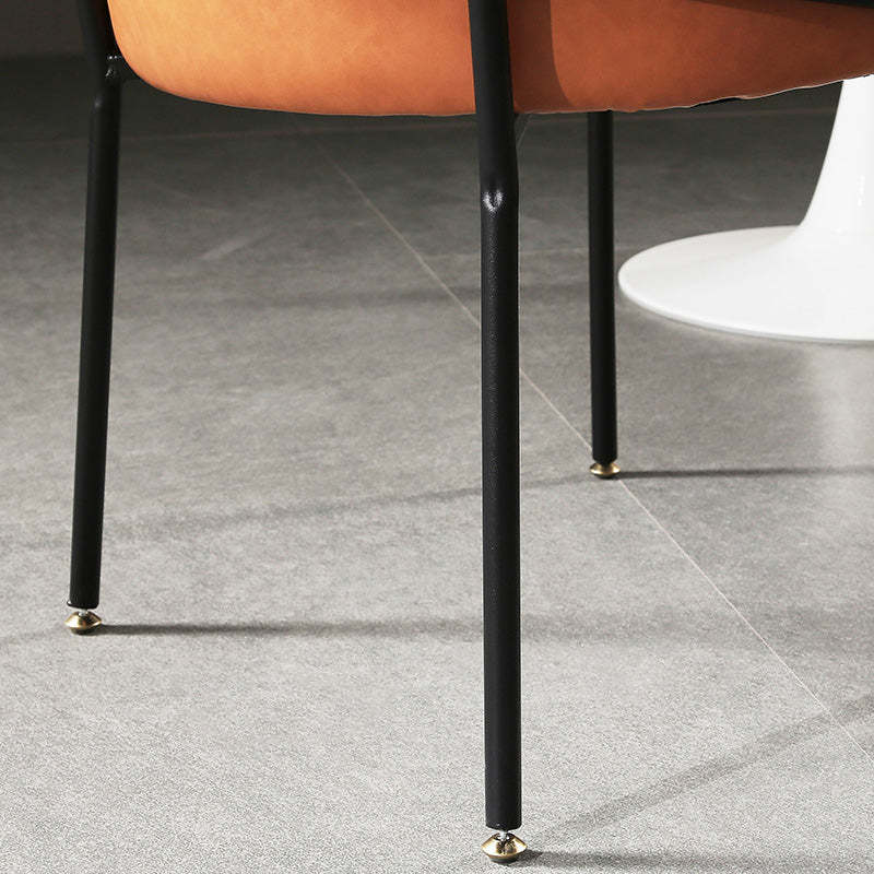 Vintage Leather Metal Dining Chair