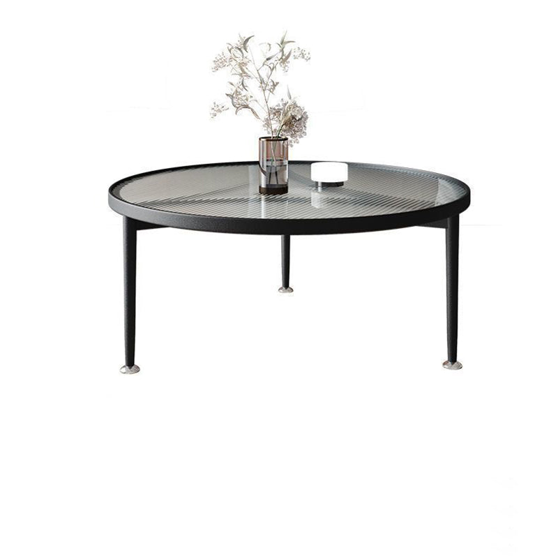Nordic Round Glass Iron 3-Leg Coffee Table