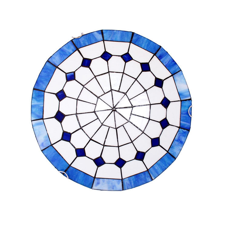 Traditional Tiffany Mediterranean Stained Dome — D / 110V-120V For US/CA
