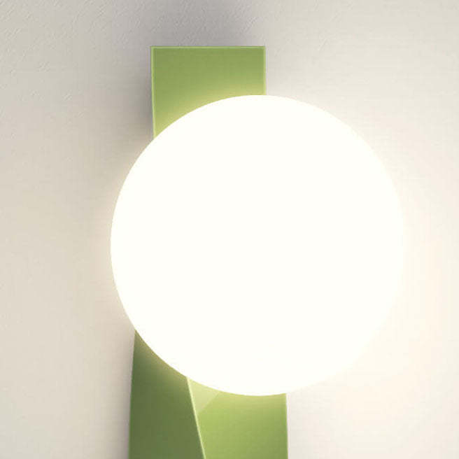Nordic Minimalist Cream Plastic Long Sphere Wall Sconce