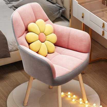 Modern Velvet Tapered-Leg Vanity Stool