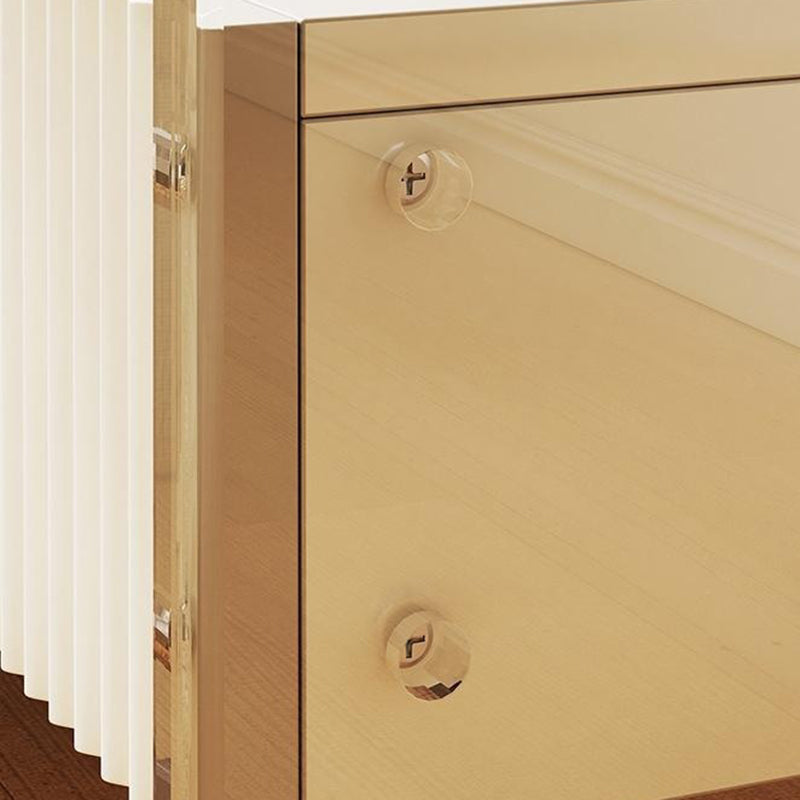 Modern Acrylic Solid Wood 1-Drawer Nightstand