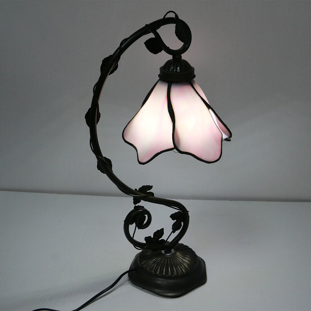 Tiffany Flower Petal Resin Stained Glass Table Lamp