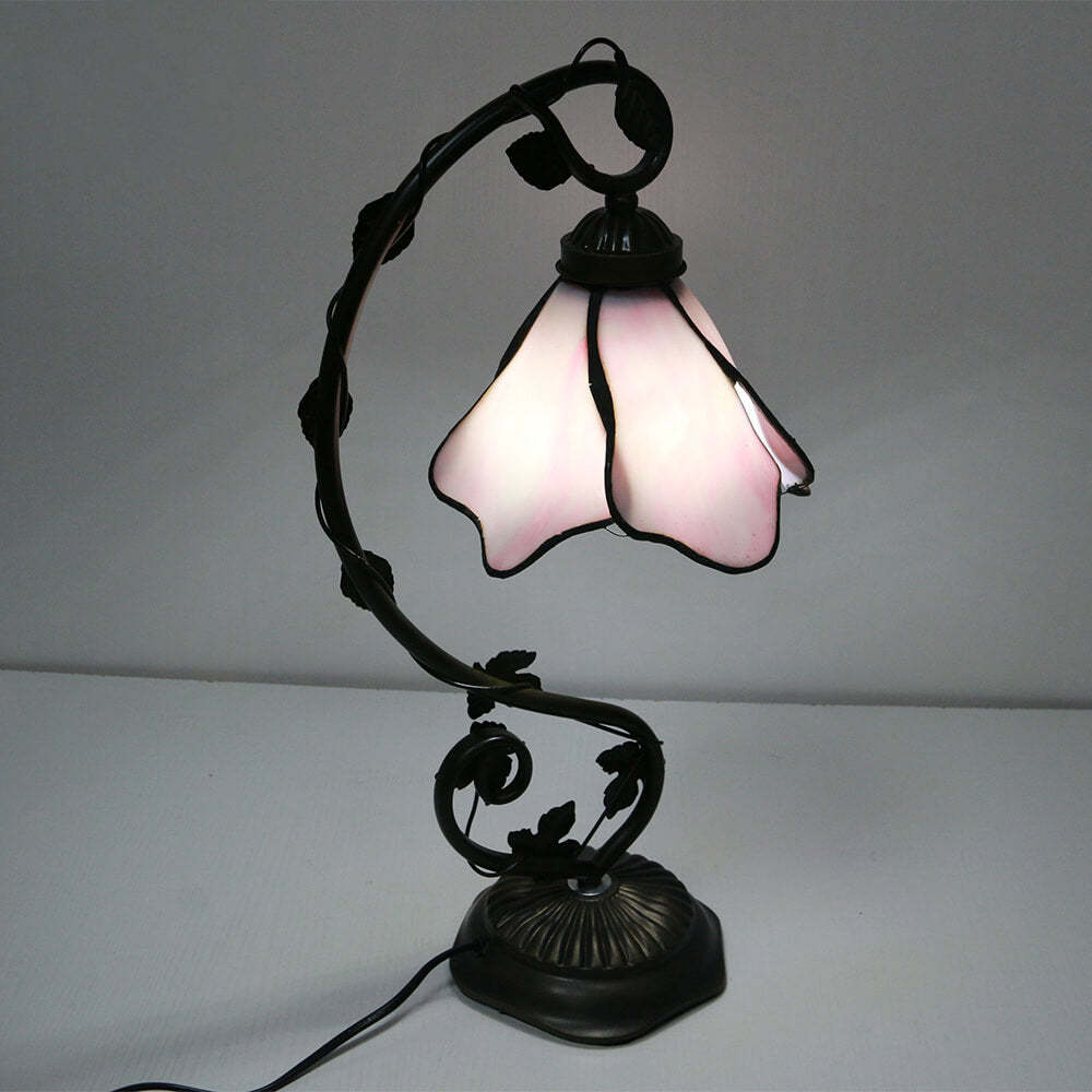 Tiffany Flower Petal Resin Stained Glass Table Lamp