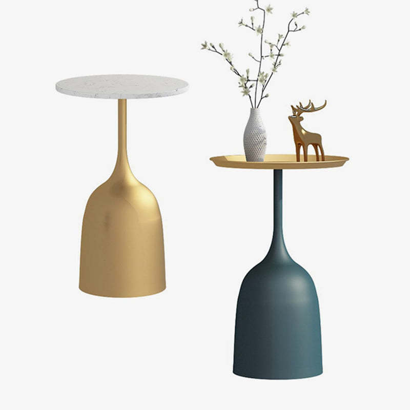 Scandinavian Metal Iron Marble End Table