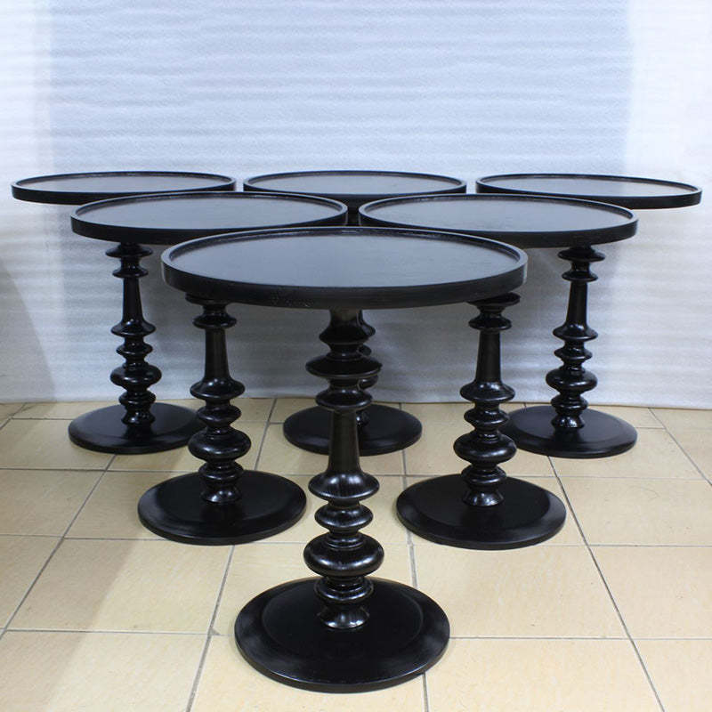 Modern Tray-Top Ash Wood Pedestal End Table