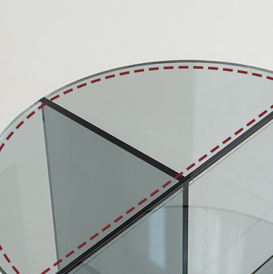 Scandinavian Acrylic Semicircle 2-Tier End Table