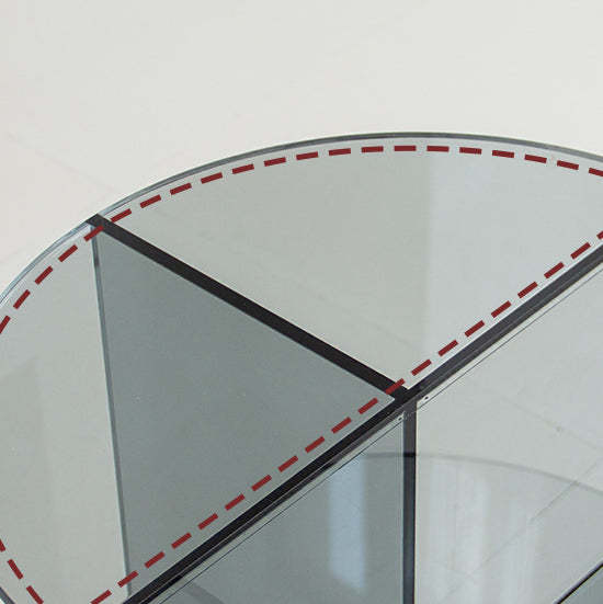 Scandinavian Acrylic Semicircle 2-Tier End Table