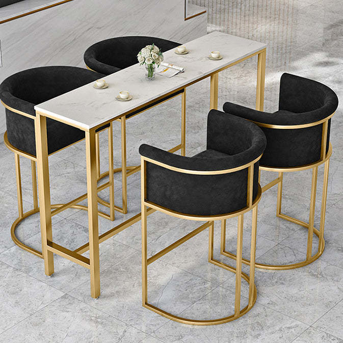 Nordic Half-Round Velvet Metal Armchair