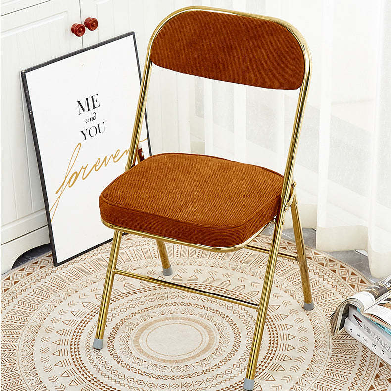 Vintage Velvet Steel Foldable Dining Chair