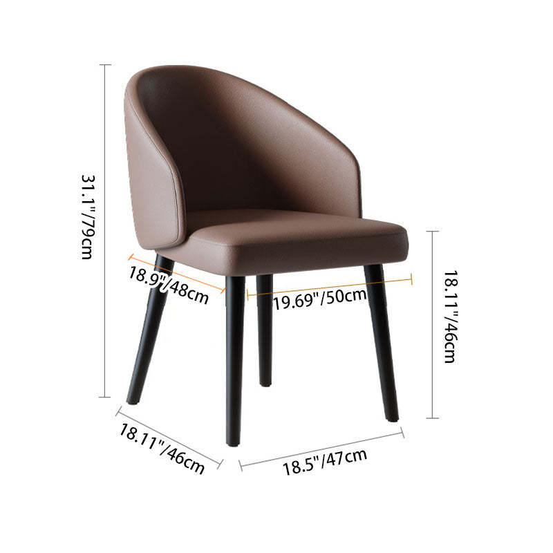 Nordic Trapezoid Saddle Leather Ash Dining Chair