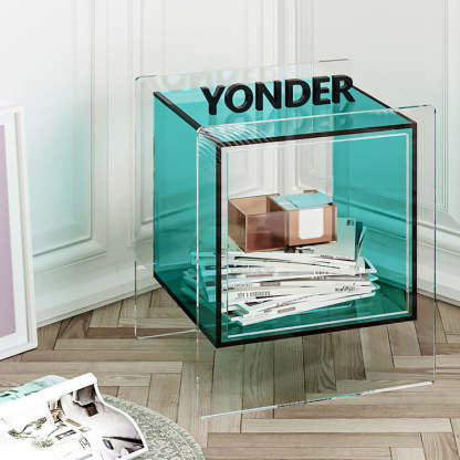 Minimalist Acrylic Nightstand — Orange
