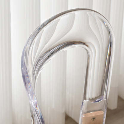 Minimalist Wood Armchair — White / Transparent