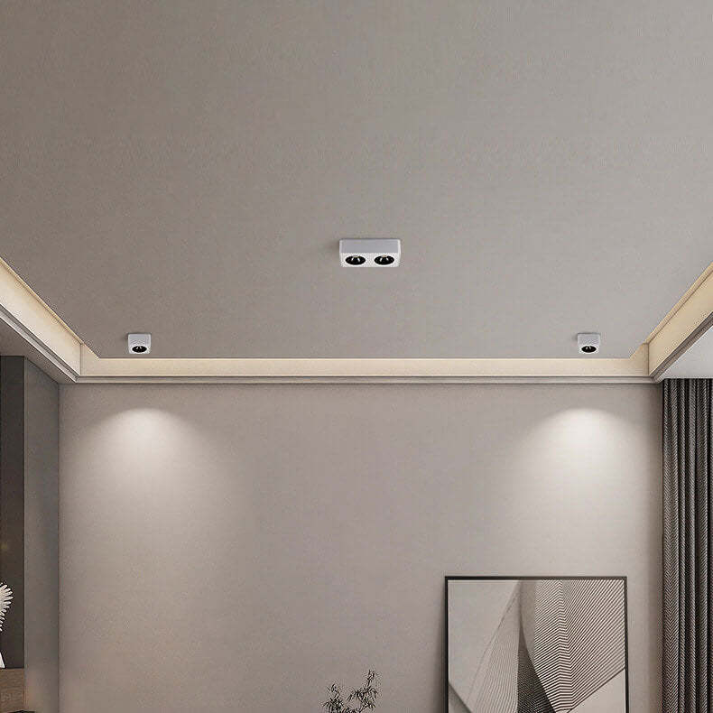 Minimalist Square Aluminum LED Spotlight Flush Ceiling Light