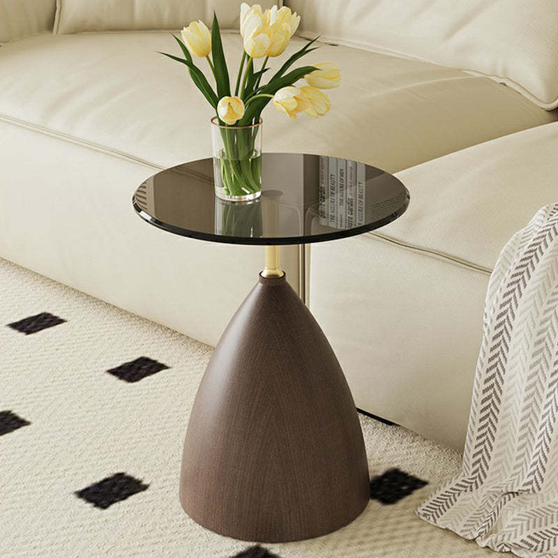 Minimalist Cone Glass Steel End Table