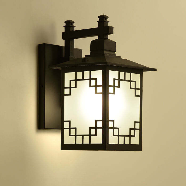 Chinese Rectangle Galvanized Zinc Alloy Wall Sconce