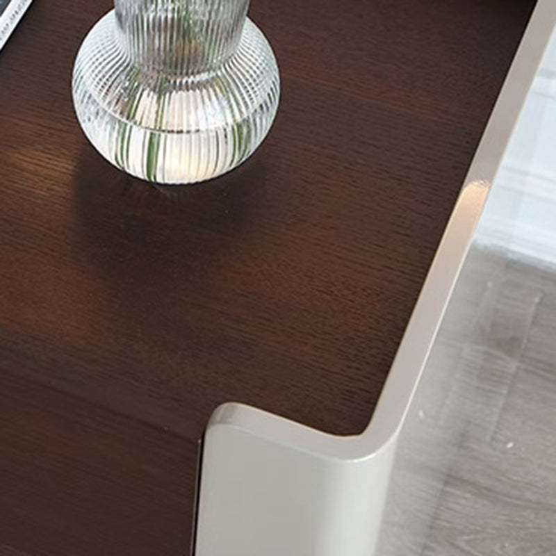 Contemporary Engineered Wood Wood Grain 2-Drawer Side Table