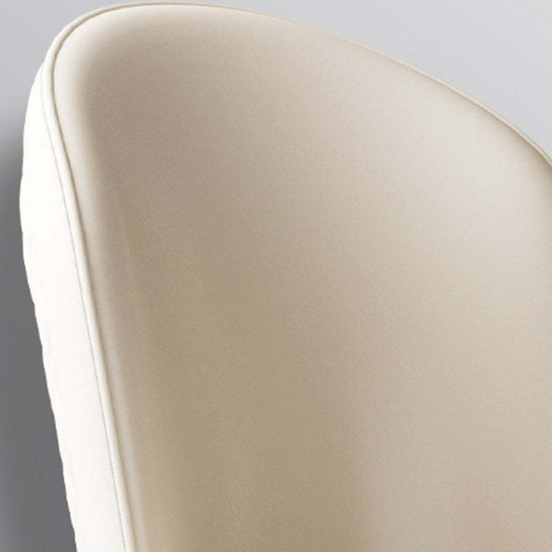 Nordic Curved Leather Tapered Leg Dining Chair