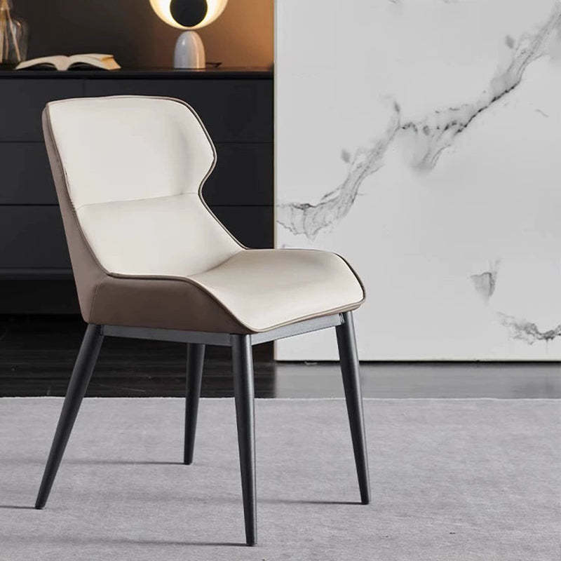 Microfiber Leather Upholstered Dining Chair — White