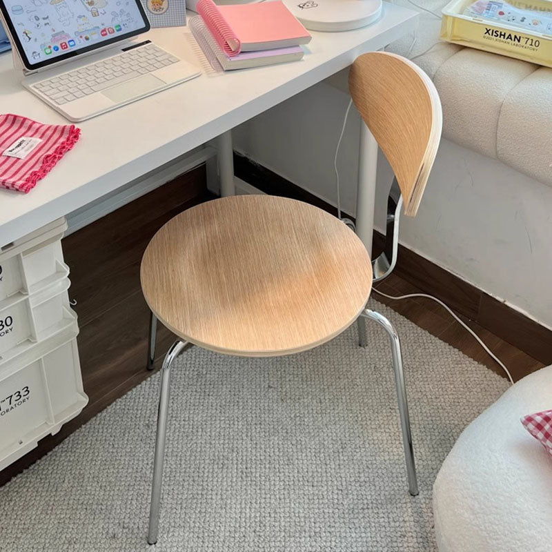Nordic Wood Steel Round Dining Chair