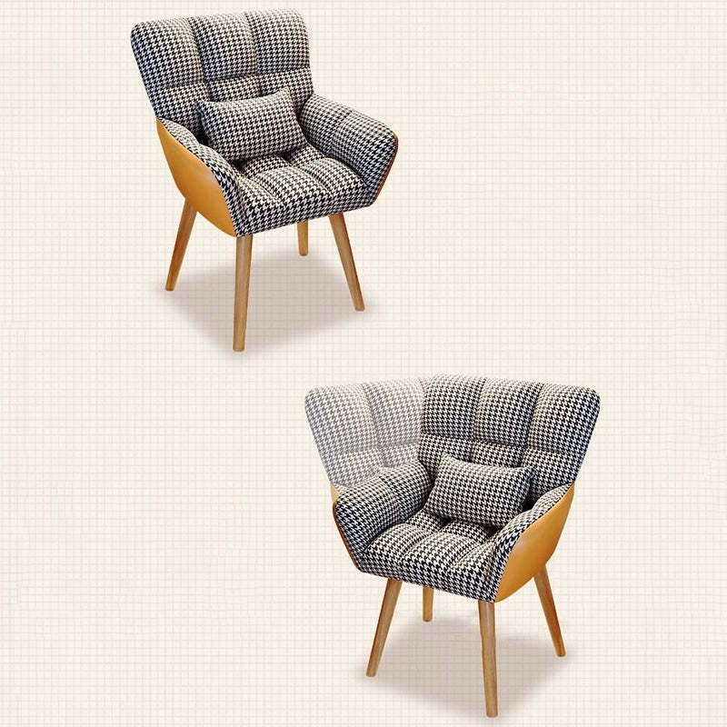 Houndstooth Flannel Tapered Leg Vanity Stool