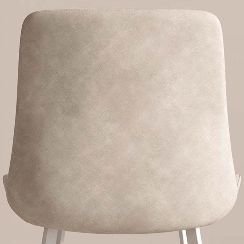 Scandinavian Leather Steel Curved Dining Chair