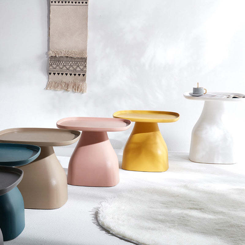 Lighom nordic round column gray coffee tables — 14.9" H x 18.9" Dia / Pink