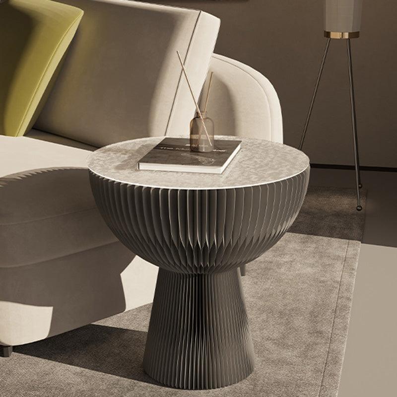 Contemporary Bouquet Acrylic Foldable Coffee Table — Gray / Frosted Acrylic Panel With Transparent Hemisphere