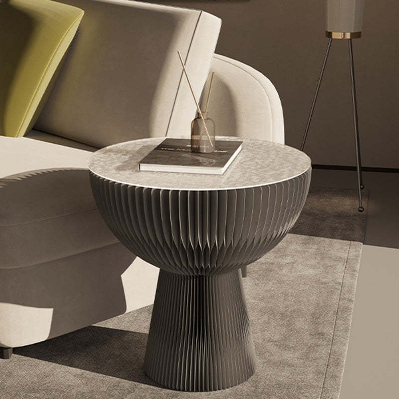 Contemporary Bouquet Acrylic Foldable Coffee Table — Gray / Frosted Acrylic Panel With Transparent Hemisphere
