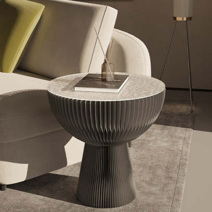 Contemporary Bouquet Acrylic Foldable Coffee Table — Gray / Frosted Acrylic Panel With Transparent Hemisphere