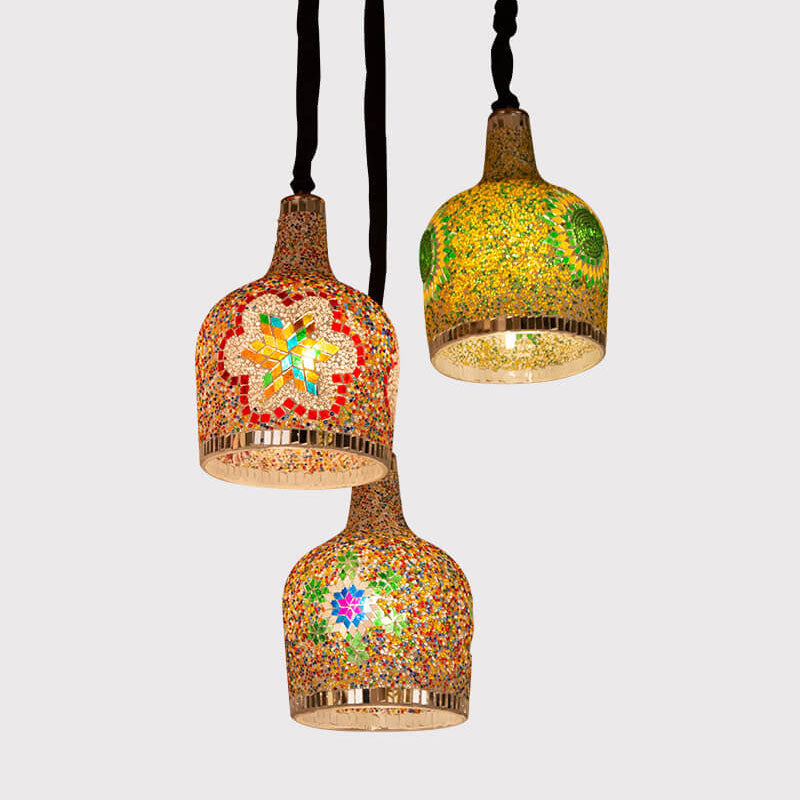 Modern Stained Glass Bottle Pendant Light