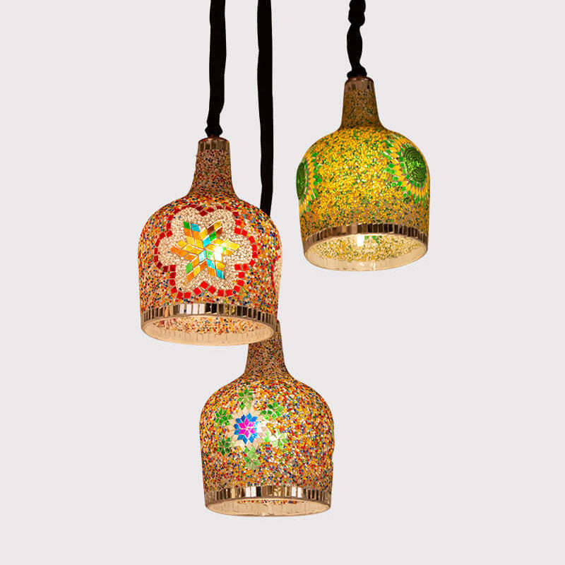 Modern Stained Glass Bottle Pendant Light