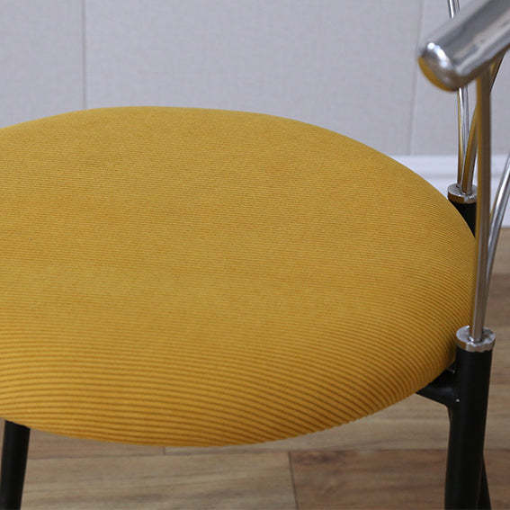 Nordic Curved-Back Iron Fabric Dining Chair