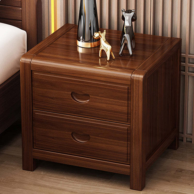 Vintage Rectangular Wood 2-Drawer End Table