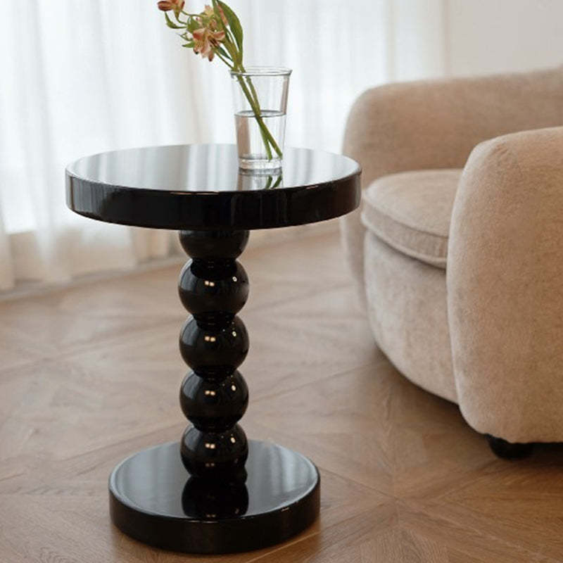 Vintage Round Beaded Wooden Coffee Table