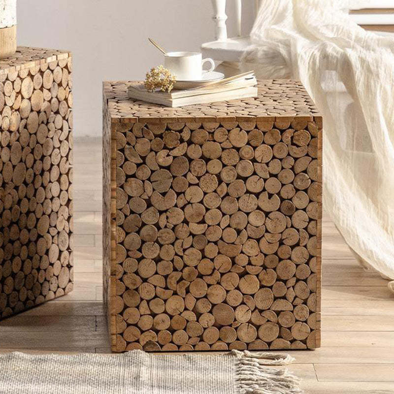 Traditional end geometric wood ceramic glass end & side tables