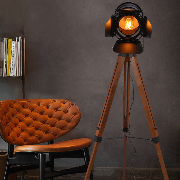Industrial Vintage Photographer Tripod Floor Lamp