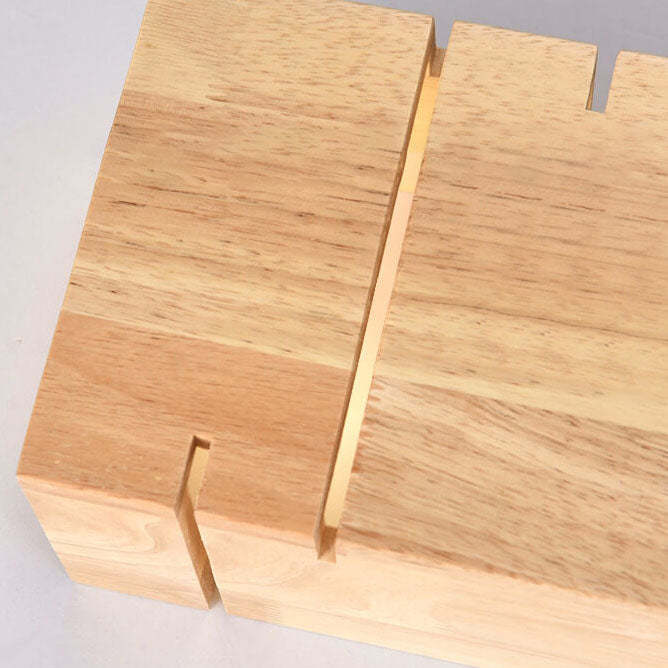 Japanese Minimalist Wooden Square Sconce