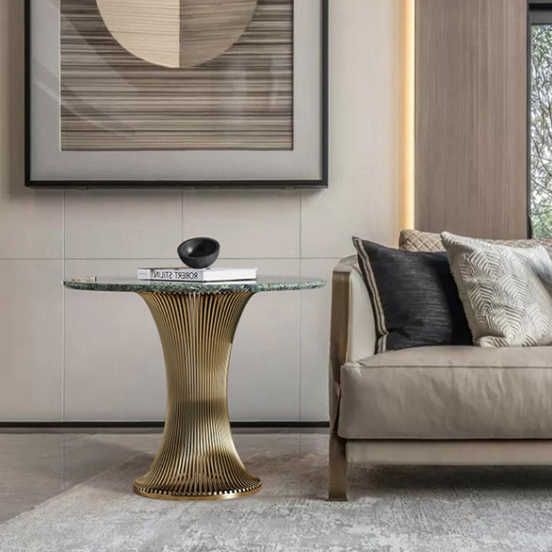 Contemporary Marble Steel Coffee Table Set